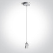 White Pendant Light 20w E27 One Light SKU:63126/W - Toplightco