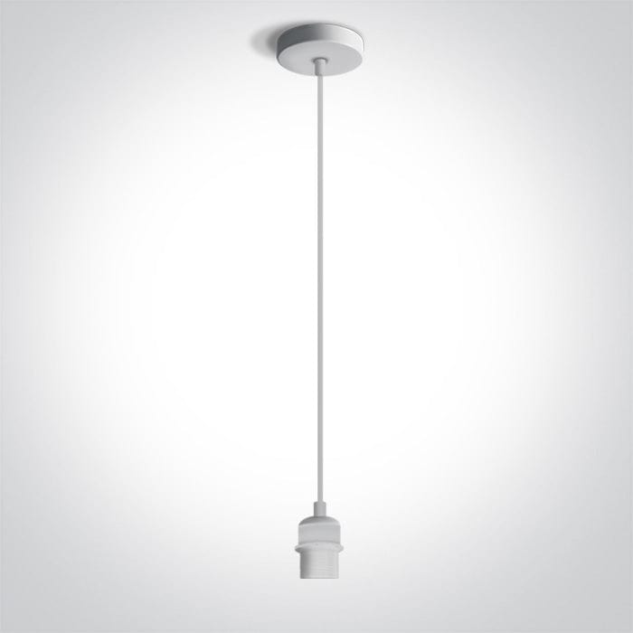 White Pendant Light 20w E27 One Light SKU:63126/W - Toplightco