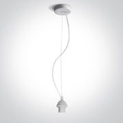 Pendant Light White Circular Replaceable lamp 20W Aluminium One Light SKU:63126A/W - Toplightco