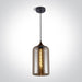 Pendant Light Amber Circular Replaceable lamp 12W Metal + glass One Light SKU:63138/A - Toplightco