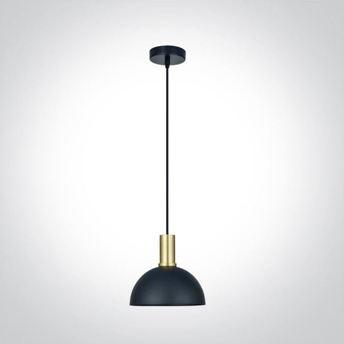 Brushed Brass With Black Shade 10w E27 - Toplightco