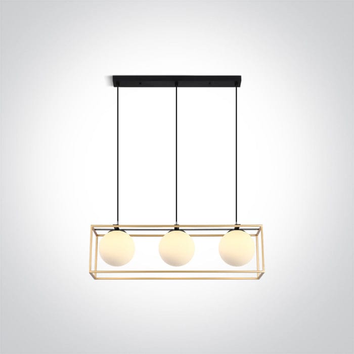 Brass Triple Pendant Light 3x8w E14 100-240v SKU: 63174C/BS - Toplightco