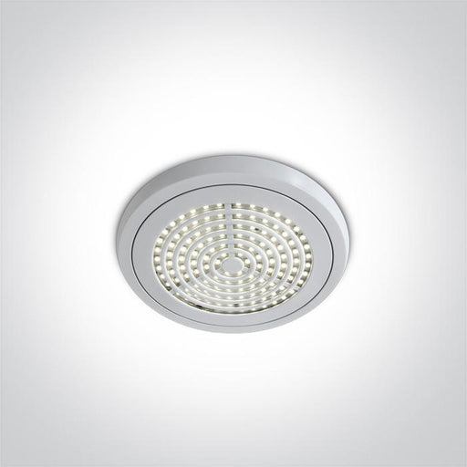 Ceiling Light White Circular Cool White LED built in 400lm 7W Die Cast One Light SKU:64002/W/C - Toplightco