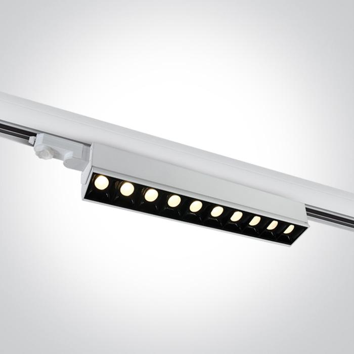 3 Circuit Tracklight White Rectangular Warm White LED built in 10x400lm 10x5W Aluminium + Plastic One Light SKU:65024T/W/W - Toplightco
