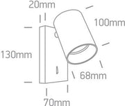 Wall Light Metal Grey Rectangular Replaceable lamp 10W Aluminium One Light SKU:65105NA/MG - Toplightco