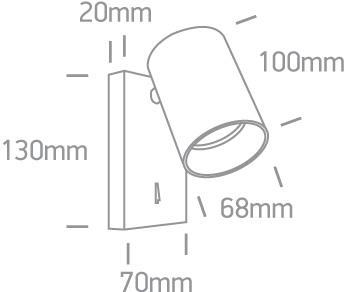 Wall Light White Rectangular Replaceable lamp 10W Aluminium One Light SKU:65105NA/W - Toplightco