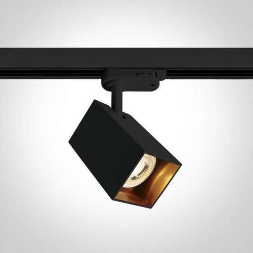 3 Circuit Tracklight Black Rectangular Replaceable lamp Aluminium One Light SKU:65105NAT/B - Toplightco