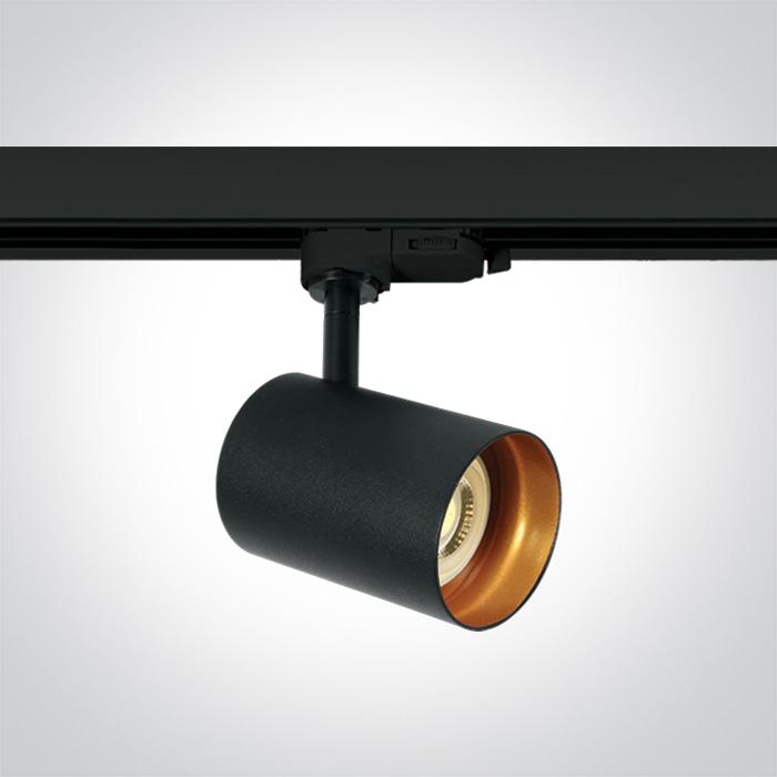 3 Circuit Tracklight Black Circular Replaceable GU10 lamp Aluminium One Light SKU:65105NT/B - Toplightco