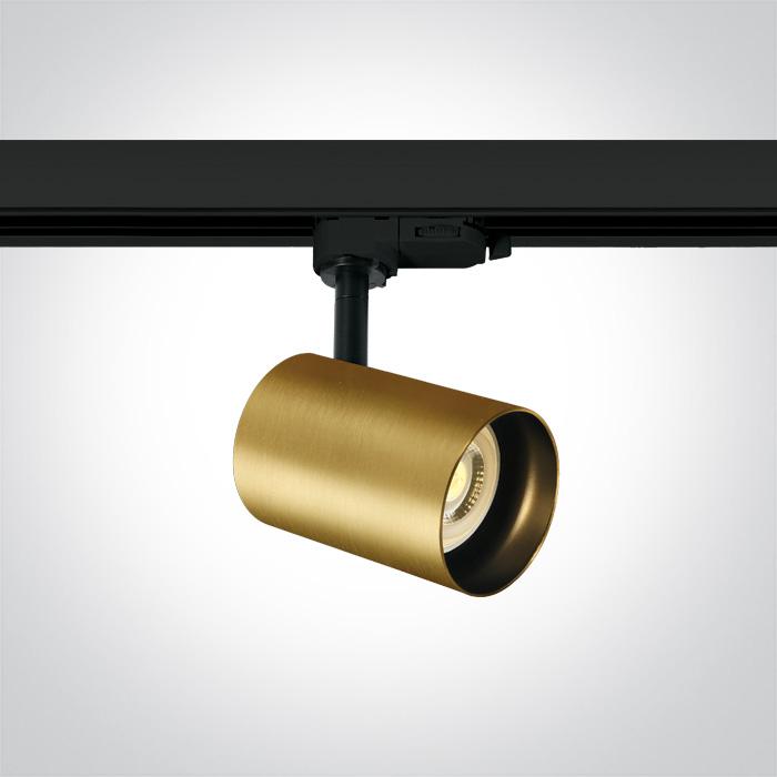 3 Circuit Tracklight Brushed Brass Circular Replaceable lamp Aluminium One Light SKU:65105NT/BBS - Toplightco