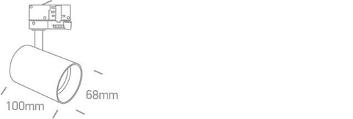 3 Circuit Tracklight Black Circular Replaceable GU10 lamp Aluminium One Light SKU:65105NT/B - Toplightco