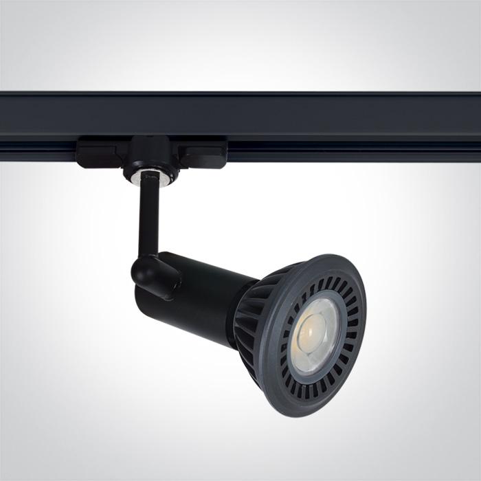 3 Circuit Tracklight Black Circular Replaceable lamp 75W Die Cast One Light SKU:65111AT/B - Toplightco