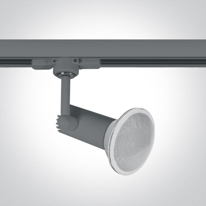 3 Circuit Tracklight Grey Circular Replaceable lamp Die Cast One Light SKU:65111AT/G - Toplightco