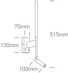 Wall Light Black Rectangular Warm white LED built in 530lm 3W+6W Metal + Aluminium One Light SKU:65144/B/W - Toplightco