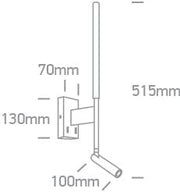 Wall Light White Rectangular Warm white LED built in 530lm 3W+6W Metal + Aluminium One Light SKU:65144/W/W - Toplightco