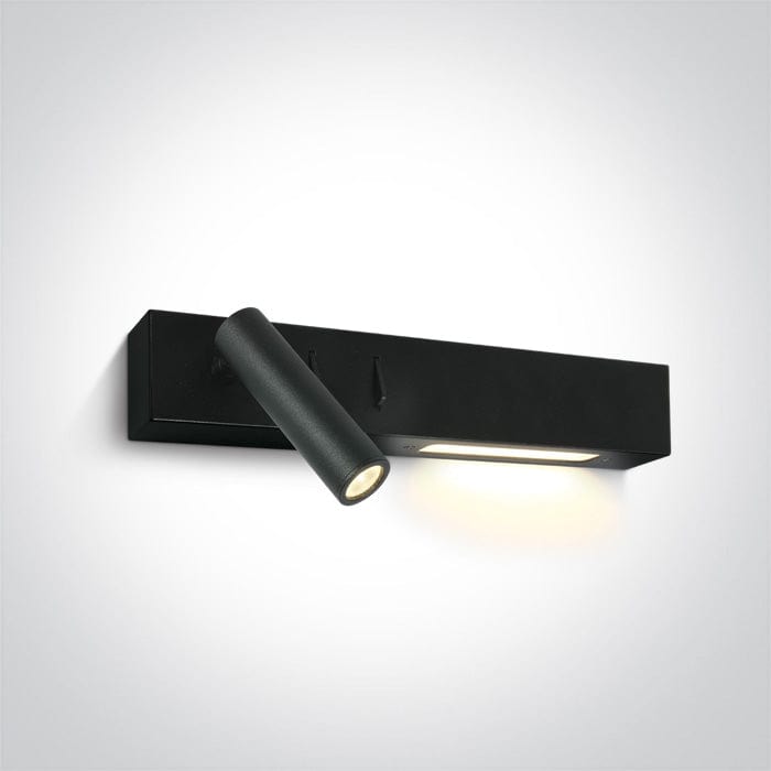 Wall Light Black Rectangular Warm white LED built in 480lm 3W+6W Metal + Aluminium One Light SKU:65146/B/W - Toplightco