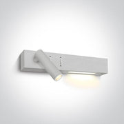 Wall Light White Rectangular Warm white LED built in 480lm 3W+6W Metal + Aluminium One Light SKU:65146/W/W - Toplightco