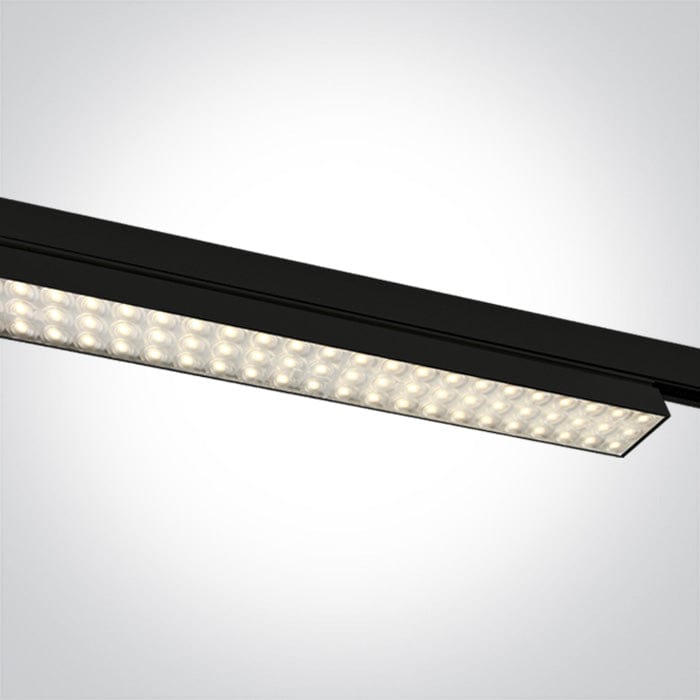3 Circuit Tracklight Black Rectangular Warm White LED built in 2700lm 30W Aluminium One Light SKU:65170AT/B/W - Toplightco