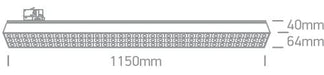 Black Led 60w Cool White Linear Track Light Ip20 230v - Toplightco