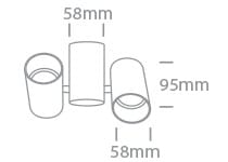 White 2x10W MR16 GU10 Low Glare Adjustable Ceiling Light. 



Complete with black and brass reflectors.



 One Light SKU:65205E/W