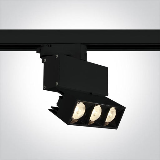 3 Circuit Tracklight Black Rectangular Warm White LED built in 960lm 12W Die Cast One Light SKU:65306BT/B/W - Toplightco