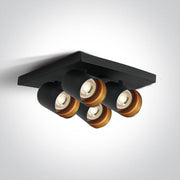 Black Gu10 Ceiling Mounted Adjustable Spotlights 4x10w Dark Light SKU: 65405N/B - Toplightco