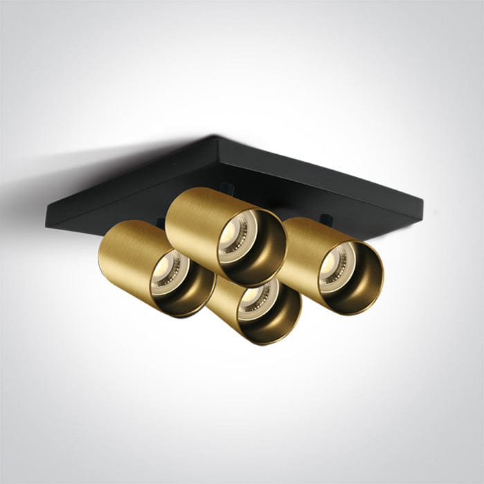 Brushed Brass Gu10 4x10w Dark Light - Toplightco