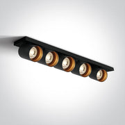 Black Gu10 Ceiling Mounted 5x10w Dark Light SKU: 65505N/B - Toplightco