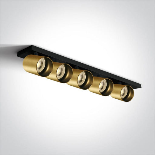 Brushed Brass Gu10 5x10w Dark Light - Toplightco