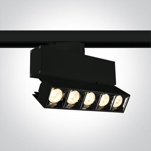 3 Circuit Tracklight Black Rectangular Warm White LED built in 1600lm 20W Die Cast One Light SKU:65506BT/B/W - Toplightco