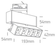 3 Circuit Tracklight Black Rectangular Warm White LED built in 1600lm 20W Die Cast One Light SKU:65506BT/B/W - Toplightco