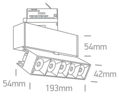 3 Circuit Tracklight White Rectangular Warm White LED built in 1600lm 20W Die Cast One Light SKU:65506BT/W/W - Toplightco