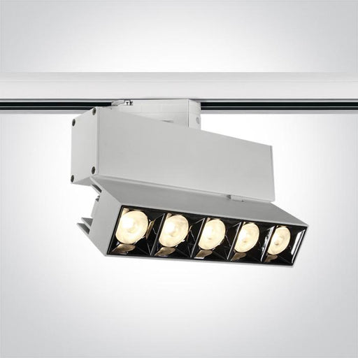 3 Circuit Tracklight White Rectangular Warm White LED built in 1600lm 20W Die Cast One Light SKU:65506BT/W/W - Toplightco