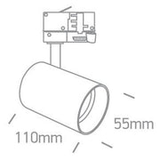3 Circuit Tracklight White Circular Warm White LED built in 1000lm 12W Aluminium One Light SKU:65524T/W/W - Toplightco