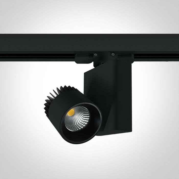 3 Circuit Tracklight Black Circular Warm White LED built in 800lm 10W Aluminium One Light SKU:65610AT/B/W - Toplightco