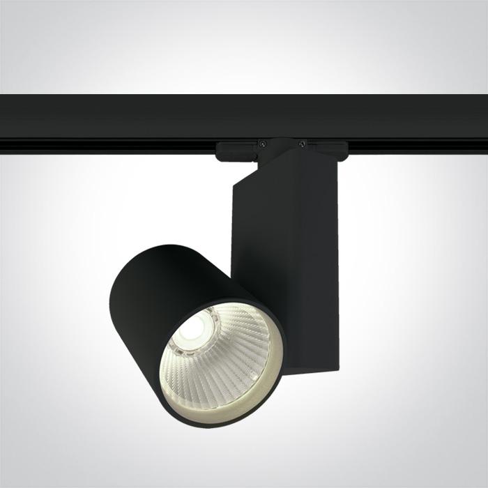 3 Circuit Tracklight Black Circular Cool White LED built in 1300lm 15W Aluminium One Light SKU:65611NT/B/C - Toplightco