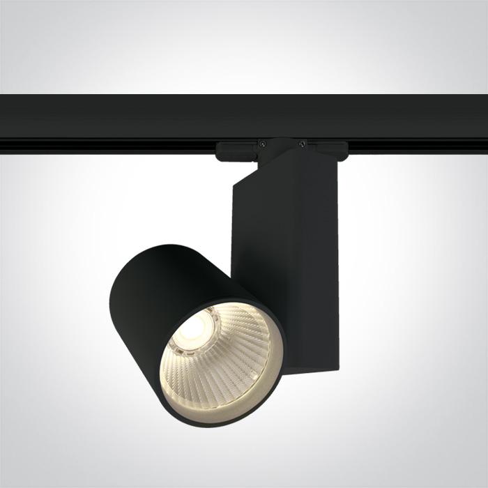 3 Circuit Tracklight Black Circular Warm White LED built in 1200lm 15W Aluminium One Light SKU:65611NT/B/W - Toplightco