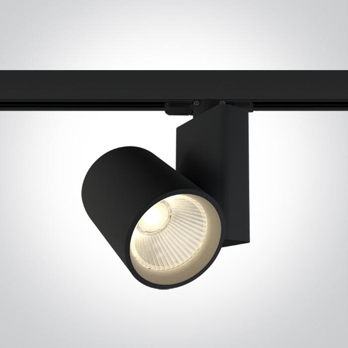 3 Circuit Tracklight Black Circular Warm White LED built in 2400lm 30W Aluminium One Light SKU:65612NT/B/W - Toplightco