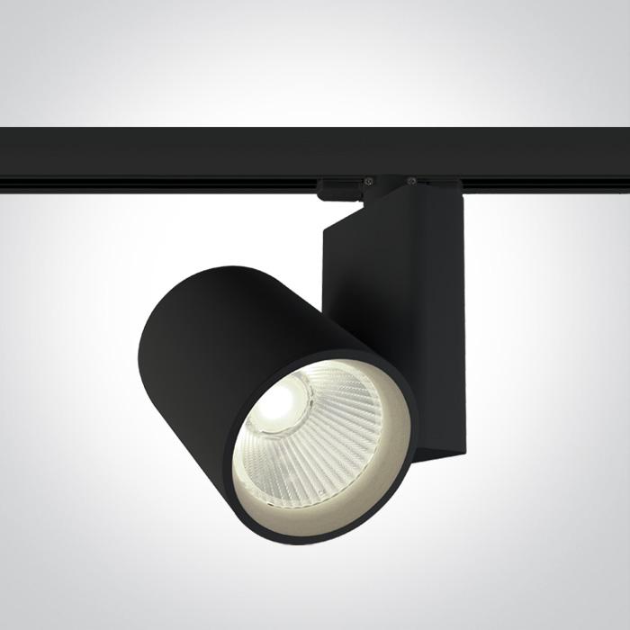 3 Circuit Tracklight Black Circular Cool White LED built in 3500lm 42W Aluminium One Light SKU:65614NT/B/C - Toplightco