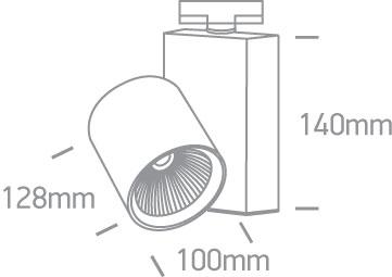 3 Circuit Tracklight White Circular Cool White LED built in 3500lm 42W Aluminium One Light SKU:65614NT/W/C - Toplightco