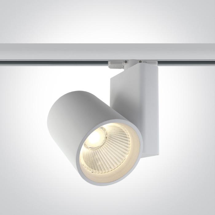3 Circuit Tracklight White Circular Warm White LED built in 3400lm 42W Aluminium One Light SKU:65614NT/W/W - Toplightco