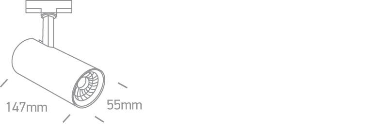 3 Circuit Tracklight Black Circular Warm White LED built in 800lm 10W Aluminium One Light SKU:65642AT/B/W - Toplightco