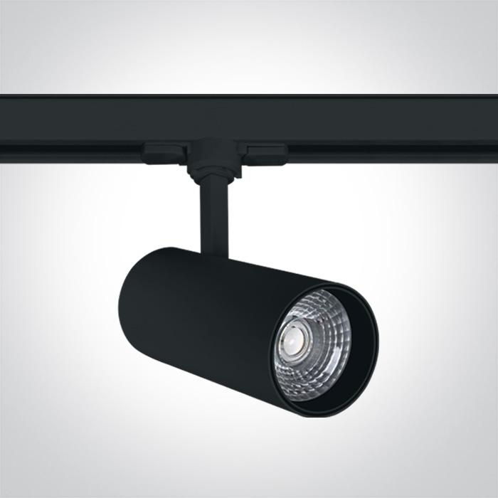 3 Circuit Tracklight Black Circular Cool White LED built in 1700lm 20W Aluminium One Light SKU:65642BT/B/C - Toplightco