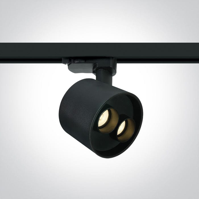 3 Circuit Tracklight Black Circular Warm White LED built in 960lm 12W Aluminium One Light SKU:65656BT/B/W - Toplightco