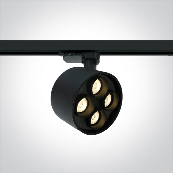 3 Circuit Tracklight Black Circular Warm White LED built in 1920lm 24W Aluminium One Light SKU:65656CT/B/W - Toplightco