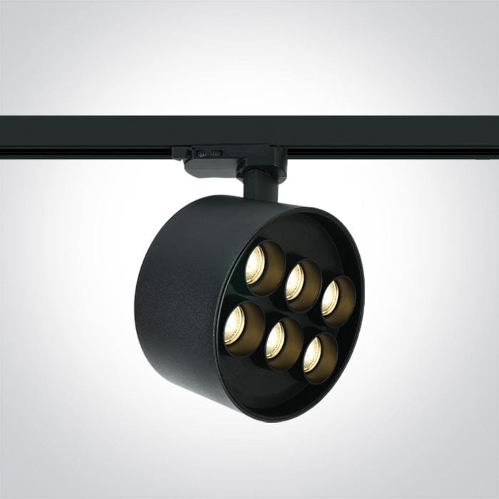 3 Circuit Tracklight Black Circular Warm White LED built in 2880lm 36W Aluminium One Light SKU:65656DT/B/W - Toplightco