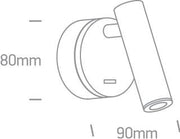 Wall & Ceiling Light Brushed Brass Circular Warm white LED built in 160lm 3W Aluminium One Light SKU:65738/BBS/W - Toplightco