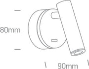 Wall Light Black Circular Warm white LED built in 160lm 3W Aluminium One Light SKU:65738/B/W - Toplightco