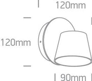Wall Light White Circular Warm White LED built in 500lm 6W Aluminium One Light SKU:65740/W/W - Toplightco