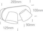 Wall Light White Rectangular Warm White LED built in 2x500lm 2x6W Aluminium One Light SKU:65740A/W/W - Toplightco