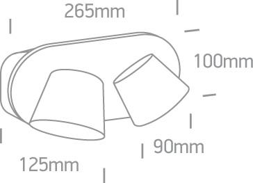 Wall Light White Rectangular Warm White LED built in 2x500lm 2x6W Aluminium One Light SKU:65740A/W/W - Toplightco